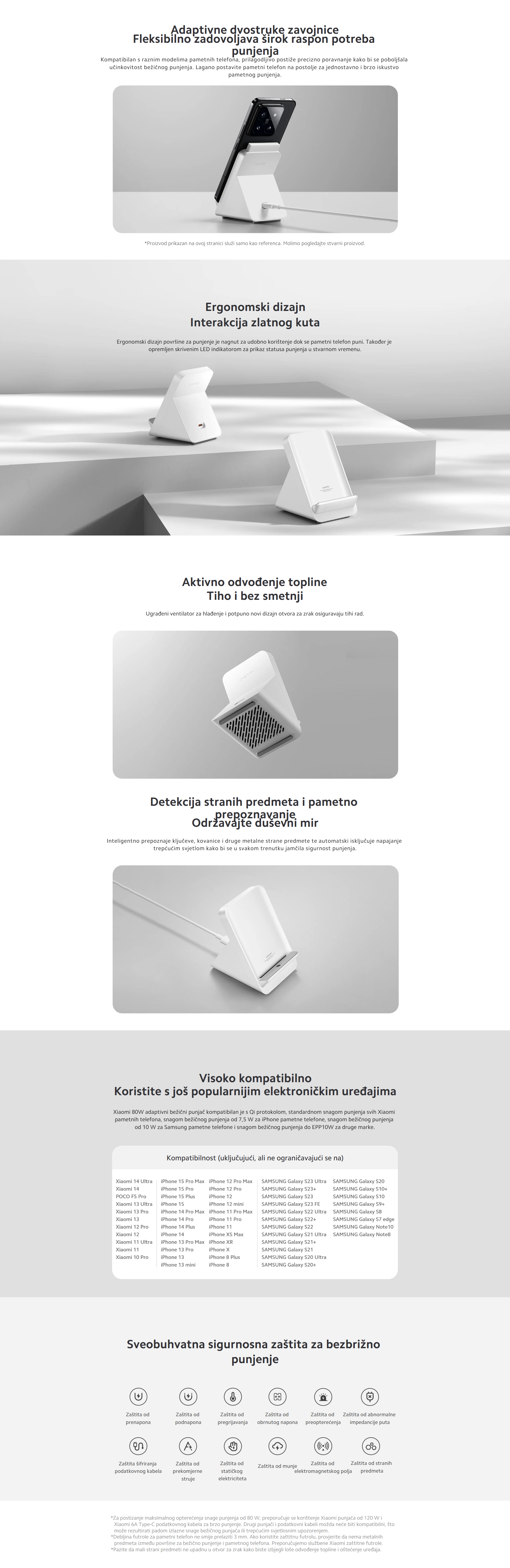 Xiaomi 80 W Adaptive Wireless Charging Stand opis